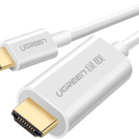 UGREEN USB Type C to HDMI Cable, ABS Case, 24K Gold-Plated Connector, Anti-Interference, Anti-Oxidation, Multiple Interior Shielding, 1.5 Meter Length, White | 30841