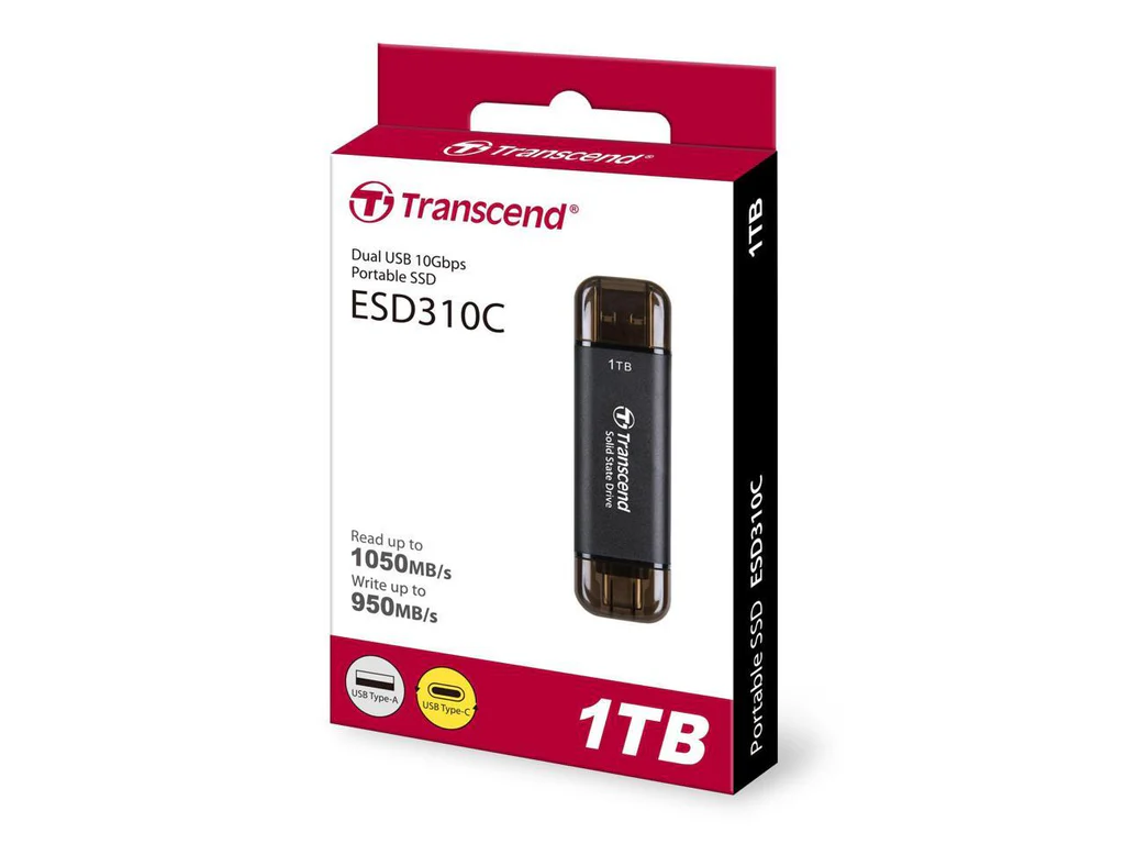 Transcend 1TB External SSD USB 3.1 Gen 2 Dual Port Pen Drive