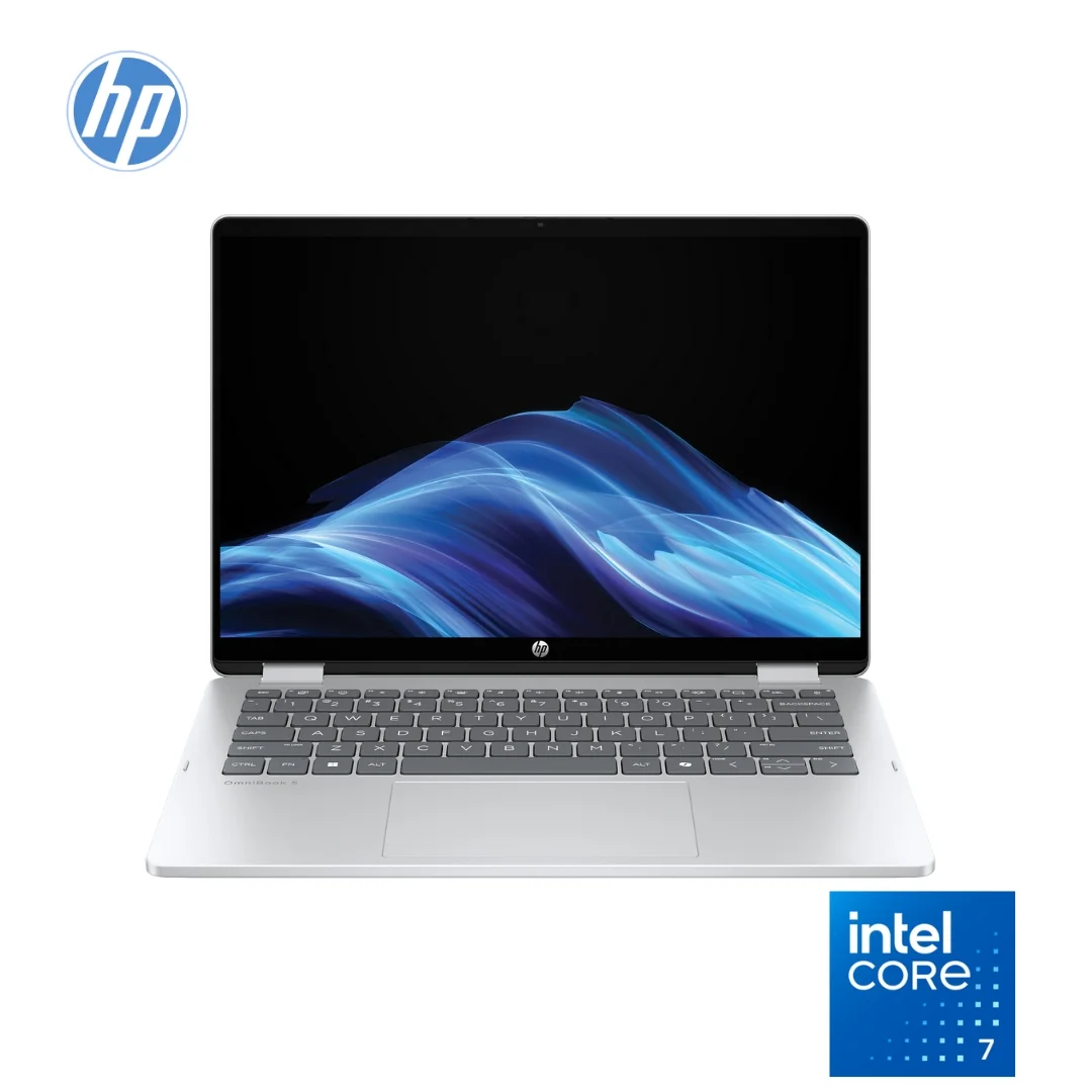 HP OMNIBOOK 5 FLIP 14 (2-IN-1) | Intel Core 7 150U 15th Gen | 16GB LPDDR5 RAM | 512GB NVMe Gen 4 SSD | 14″ Touch Display