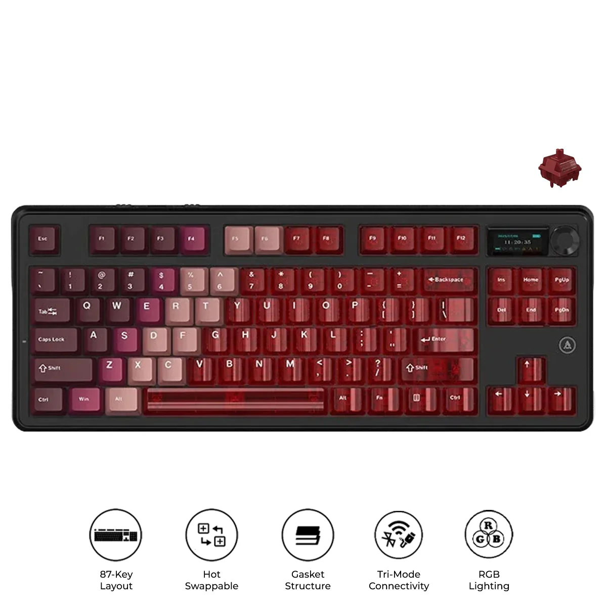 Ajazz MK87 Keyboard Transparent Red Pitaya Switch