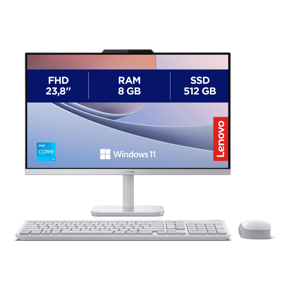 Lenovo A100 i3 N305 8GB RAM 512GB SSD 23.8 Inch FHD All in One PC