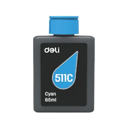 DELI 511C Cyan Ink Bottle 65ml