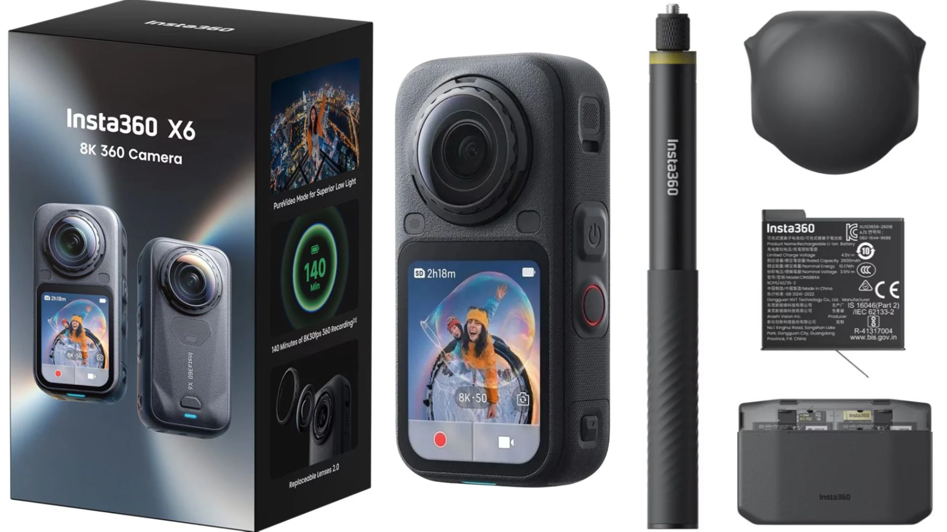 Insta360 X6 Standard Bundle Midnight Black